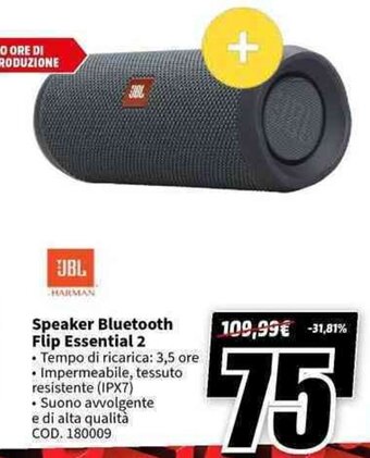 MediaWorld Speaker Bluetooth Flip Essential 2 offerta