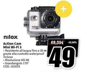 MediaWorld nilox Action Cam Mini Wi-Fi 3 offerta