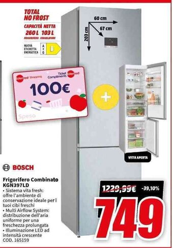 MediaWorld BOSCH Frigorifero Combinato KGN397LD offerta