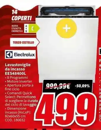 MediaWorld Lavastoviglie da incasso EES48400L offerta