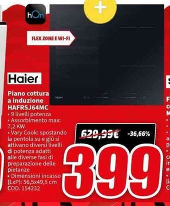 MediaWorld Haier Piano cottura a induzione HAFRSJ64MC offerta