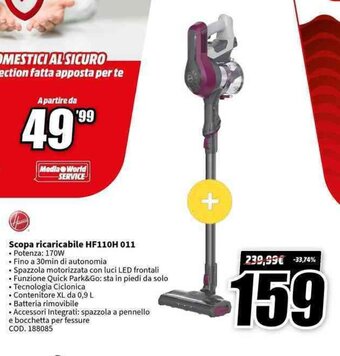 MediaWorld Scopa ricaricabile HF110H 011 offerta