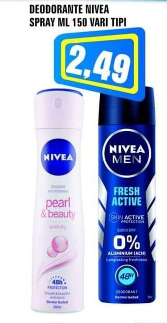 Punto Vigas DEODORANTE NIVEA SPRAY ML 150 VARI TIPI offerta