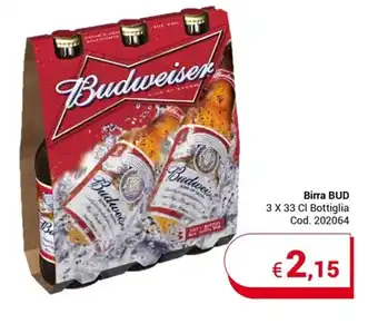 Centro Cash Birra BUD 3 x 33 cl offerta