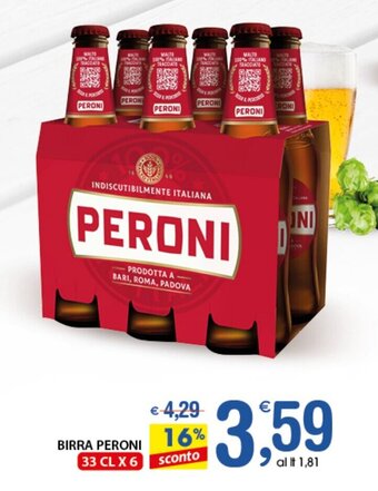 Qui Discount BIRRA PERONI 33 CL X 6 offerta
