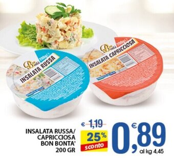 Qui Discount INSALATA RUSSA/ CAPRICCIOSA BON BONTA' 200 GR offerta