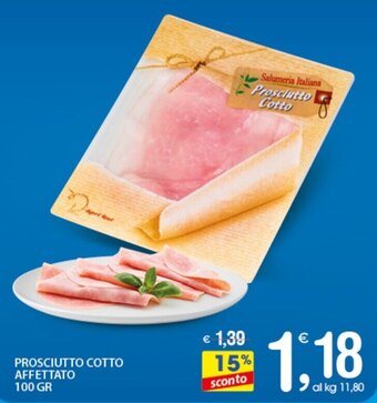 Qui Discount PROSCIUTTO COTTO AFFETTATO 100 GR offerta