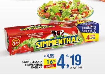 Qui Discount CARNE LESSATA SIMMENTHAL 90 GR X 4 offerta