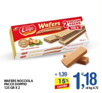 Qui Discount WAFERS NOCCIOLA PACCO DOPPIO 125 GR X 2 offerta