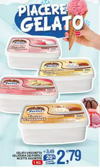 Qui Discount GELATO VASCHETTA GELATERIA DEI PORTICI RICETTE ASSORTITE 1 KG offerta
