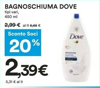 Coop Dove Bagnoschiuma offerta