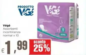 Végé Assorbenti incontinenza normal x 10