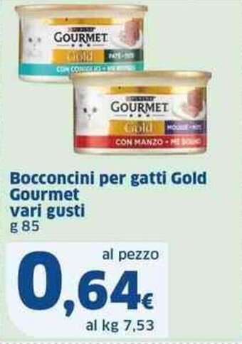 Sigma Bocconcini per gatti Gold Gourmet vari gusti g 85 offerta