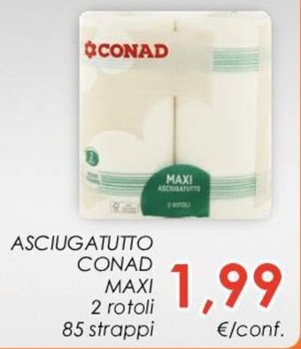 Conad ASCIUGATUTTO CONAD MAXI 2 rotoli 85 strappi offerta