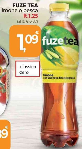 Supermercati Dok FUZE TEA limone o pesca lt. 1,25 classico - zero offerta