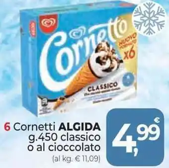 6 Cornetti ALGIDA g.450 classico o al cioccolato