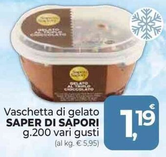 Supermercati Dok Vaschetta di gelato SAPER DI SAPORI g.200 vari gusti offerta