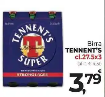Supermercati Dok Birra TENNENT'S cl.27.5x3 offerta