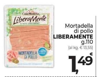 Supermercati Dok Mortadella di pollo LIBERAMENTE g.110 offerta