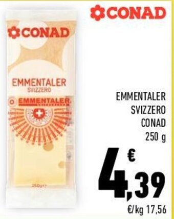 Conad EMMENTALER SVIZZERO CONAD 250 g offerta