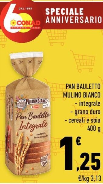 Conad PAN BAULETTO MULINO BIANCO 400 g offerta