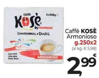 Supermercati Dok Caffè KOSÈ Armonioso g.250x2 offerta