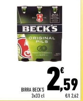Conad BIRRA BECK'S 3x33 cl offerta