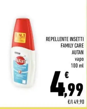 Conad REPELLENTE INSETTI FAMILY CARE AUTAN vapo 100 ml offerta