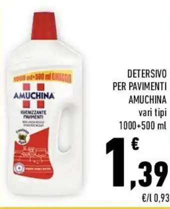Conad DETERSIVO PER PAVIMENTI AMUCHINA 1000=500 ml offerta