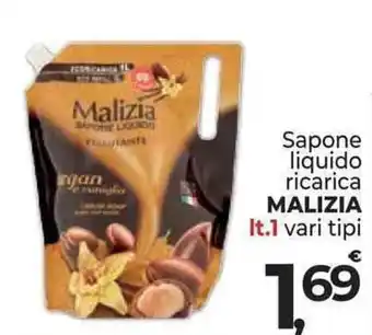 Supermercati Dok Sapone liquido ricarica MALIZIA It.1 vari tipi offerta