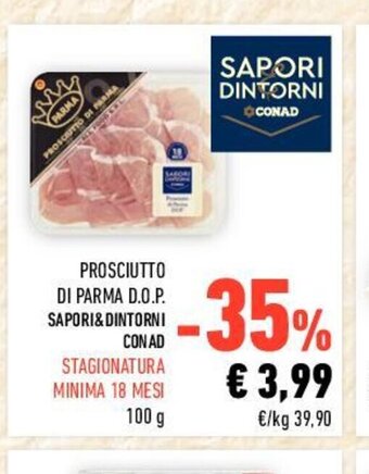 Conad PROSCIUTTO DI PARMA D.O.P. SAPORI&DINTORNI 100 g offerta
