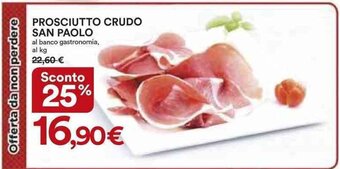 Ipercoop PROSCIUTTO CRUDO SAN PAOLO offerta