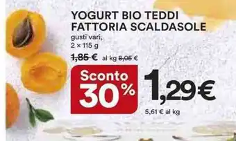 YOGURT BIO TEDDI FATTORIA SCALDASOLE 2 x 115 g