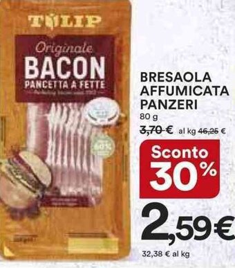 Ipercoop BRESAOLA AFFUMICATA PANZERI 80 g offerta