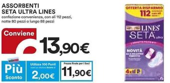 Ipercoop ASSORBENTI SETA ULTRA LINES offerta