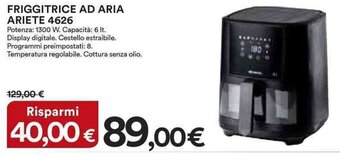 Ipercoop FRIGGITRICE AD ARIA ARIETE 4626 offerta