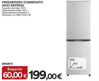 Ipercoop FRIGORIFERO COMBINATO AKAI AKFR200 offerta