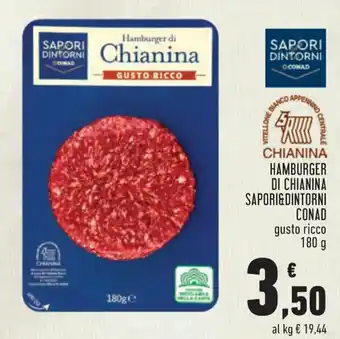 Conad City HAMBURGER DI CHIANINA SAPORI&DINTORNI CONAD 180 G offerta