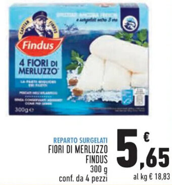 Conad City FIORI DI MERLUZZO FINDUS 300 g conf. da 4 pezzi offerta