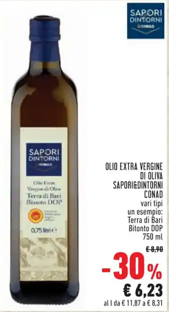 Conad City OLIO EXTRA VERGINE DI OLIVA SAPORI&DINTORNI CONAD 750 ml offerta