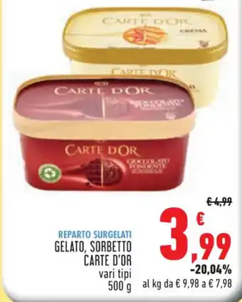 Conad City GELATO, SORBETTO CARTE D'OR 500 G offerta