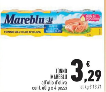 Conad City TONNO MAREBLU all'olio d'oliva conf. 60 g x 4 pezzi offerta