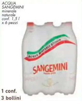 Conad City ACQUA SANGEMINI minerale naturale conf. 1,5 L x 6 pezzi offerta