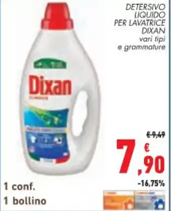 Conad City DETERSIVO LIQUIDO PER LAVATRICE DIXAN offerta