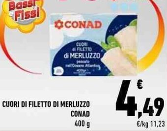 Conad CUORI DI FILETTO DI MERLUZZO CONAD 400 g offerta