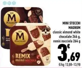 Conad MINI STECCHI MAGNUM chocolate 266 g, remix nocciola 264 g offerta