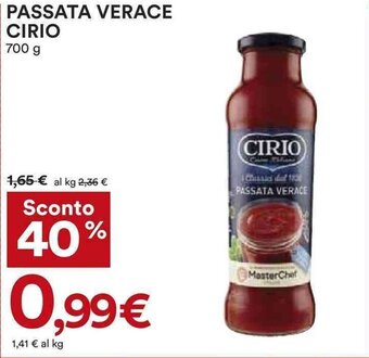 Coop PASSATA VERACE CIRIO 700 g offerta
