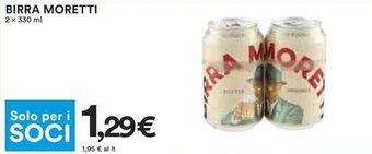 Coop BIRRA MORETTI 2 x 330 ml offerta
