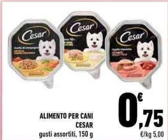Conad ALIMENTO PER CANI CESAR gustí assortiti, 150 g offerta