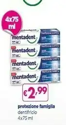 Acqua & Sapone Mentadent Protezione Famiglia Dentifricio 75ml offerta